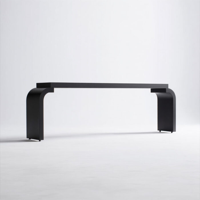 ⁦Sleek Black Console Table⁩ - الصورة ⁦4⁩