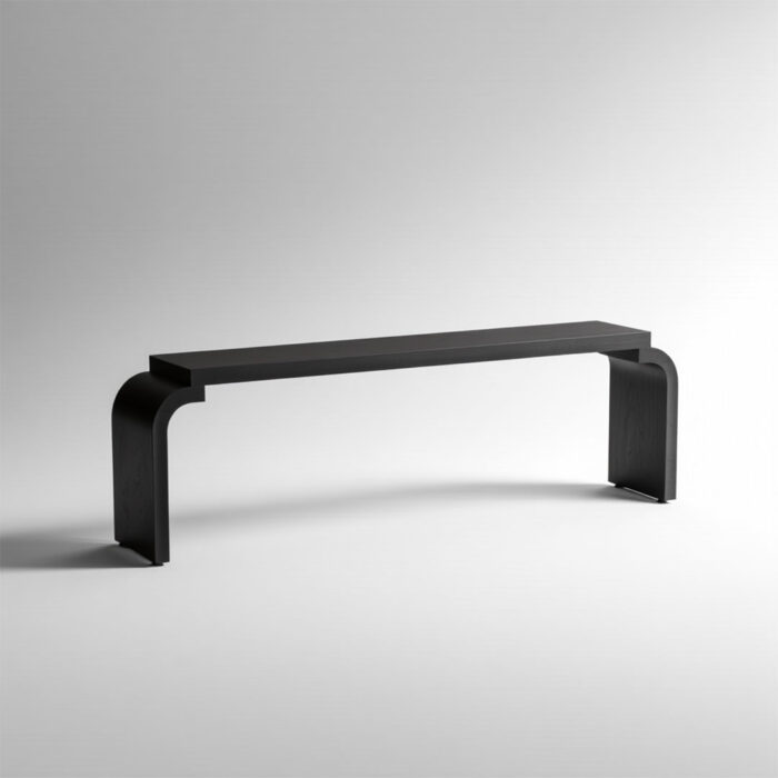 ⁦Sleek Black Console Table⁩ - الصورة ⁦5⁩